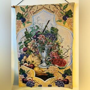 Vintage Glynda Turley Tapestry Fruit Hanging 37.5x25.5